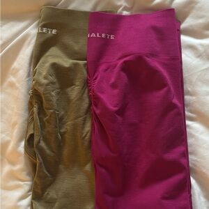 Alphalete Amplify Leggings - Tan & Pink